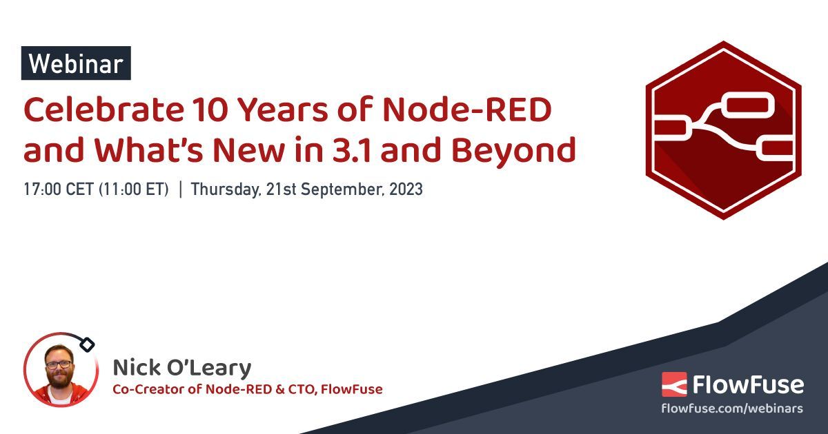 Image representing Celebrate 10 Years of Node-RED and What’s New in 3.1 and Beyond