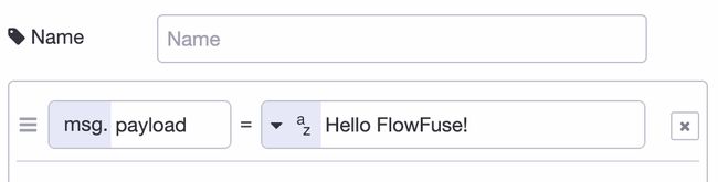 "Configure Inject a string for a flow"