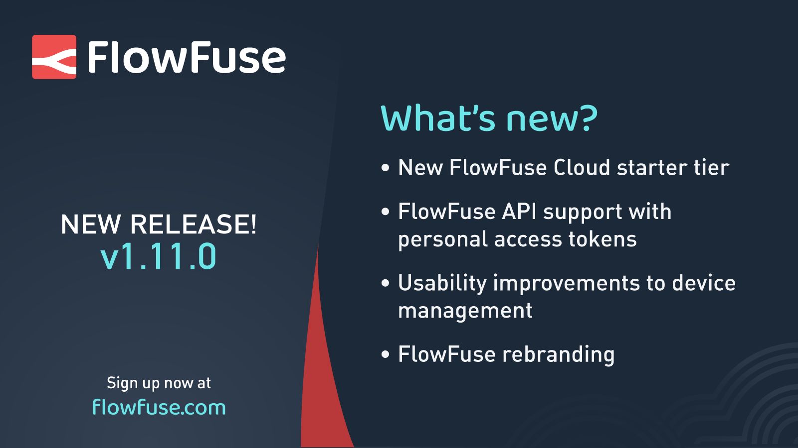 Image representing FlowFuse 1.11 makes it easier to get started with FlowFuse and Node-RED